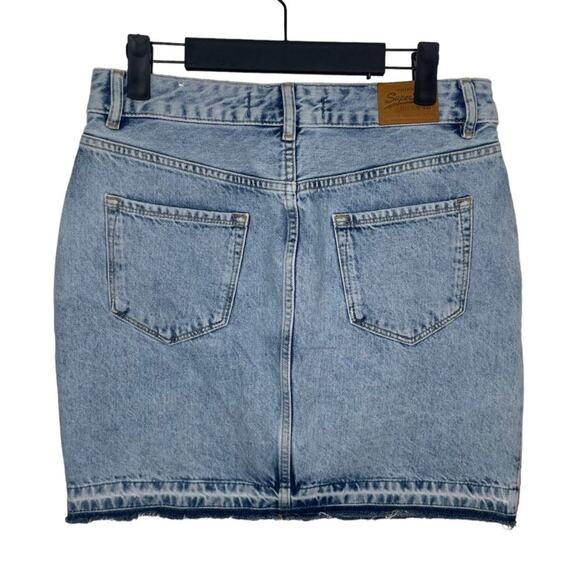 Superdry Womens Skirt Size 28 Light Wash Denim Blue Jean Unlined Casual Pockets - Picture 2 of 16